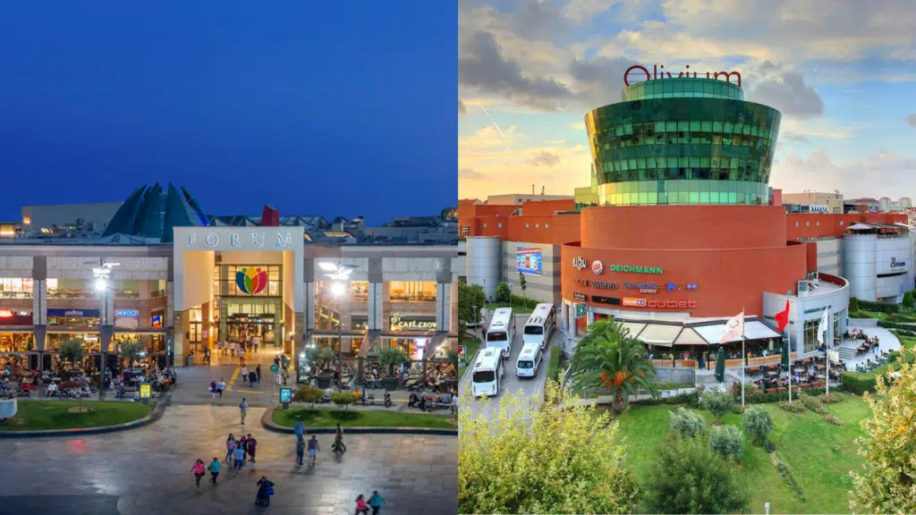 Shopping Centers In Istanbul - 2025 FAQs Forum Istanbul on the left, Olivium Outlet Center on the right.