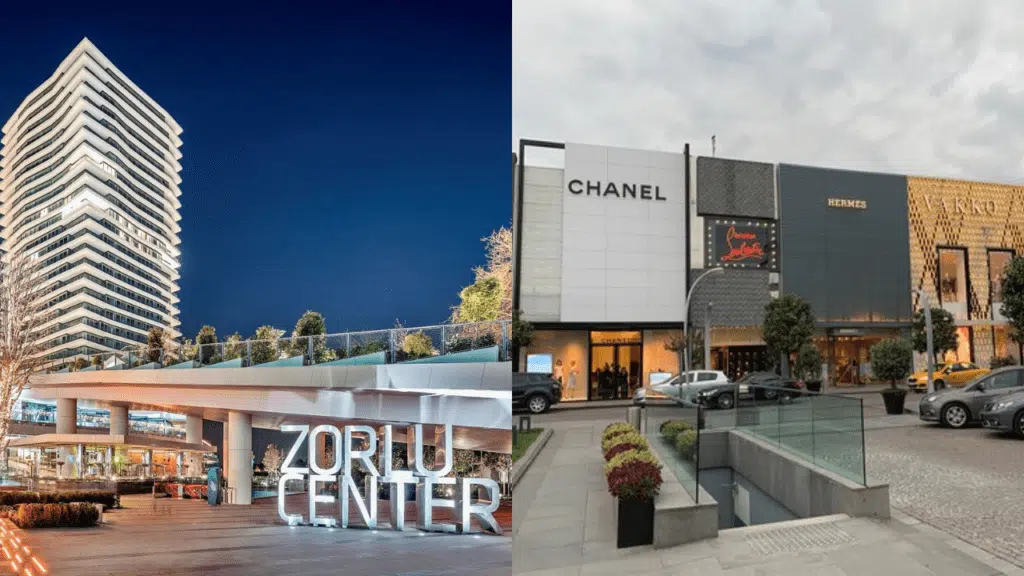 Shopping Centers In Istanbul - 2025 FAQs Zorlu Center on the left, IstinyePark on the right.
