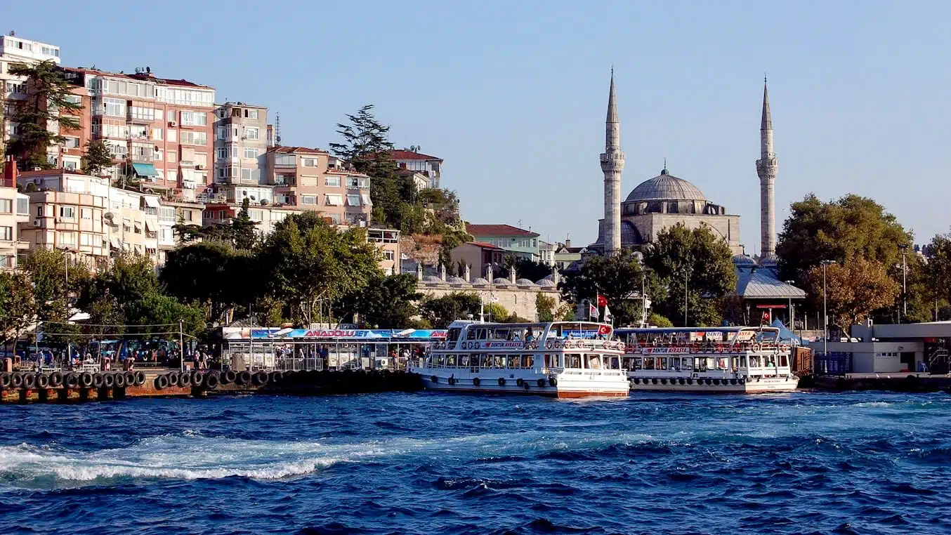 Istanbul's Must-Visit Historical Sites and Museums a boat traveling down the Bosphorus next to The Istanbul
