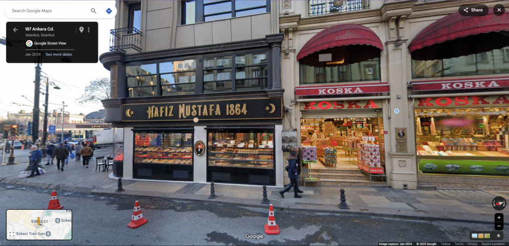 Hafiz Mustafa 1864 - a famous turkish delight shop. Turkish Mosaic Lamp Workshop Location