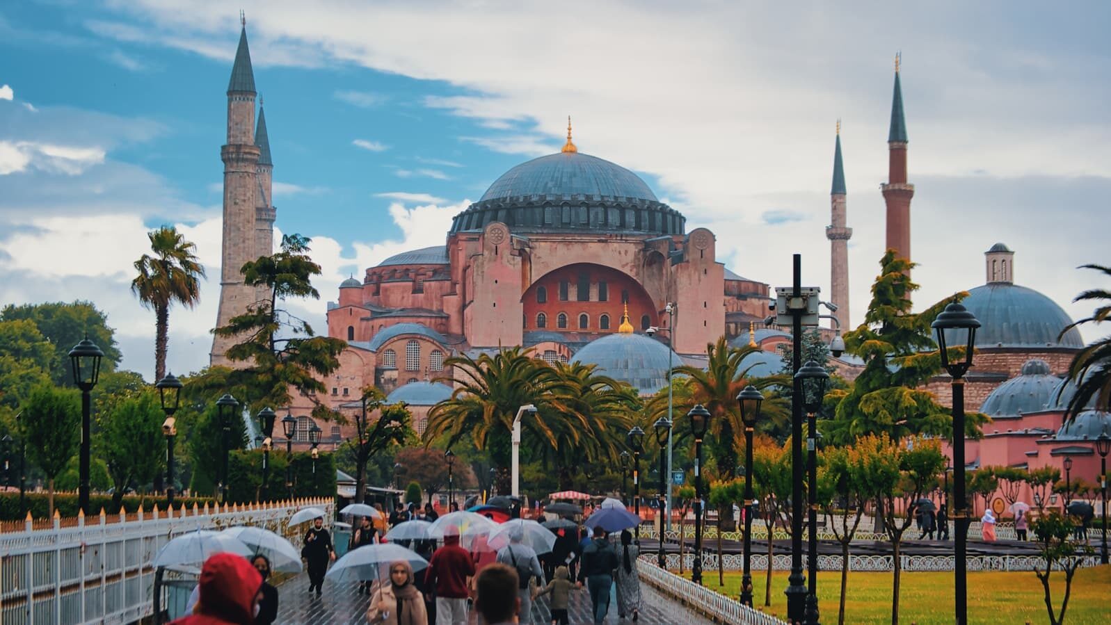 Hagia Sophia - people walking on street near brown concrete building during daytime