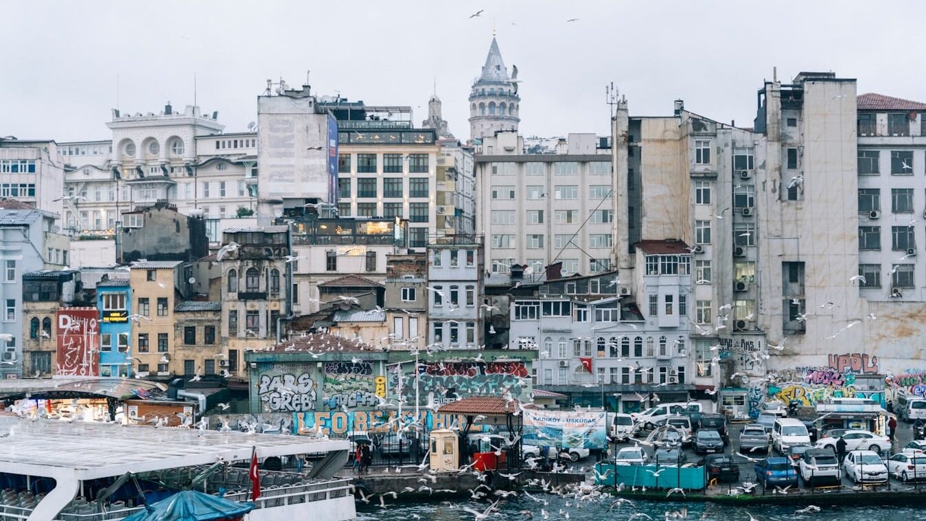 Karaköy - a large body of water filled with lots of boats
