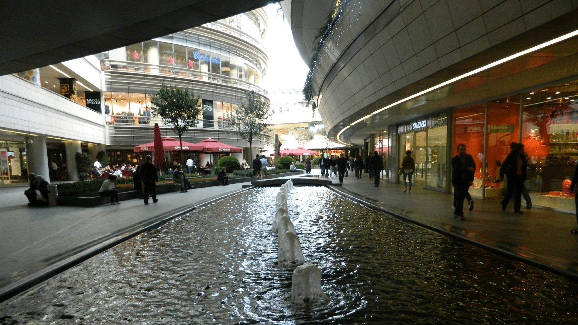 A view of the fountain at the Kanyon Mall.