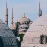 a group of domes with a sky background