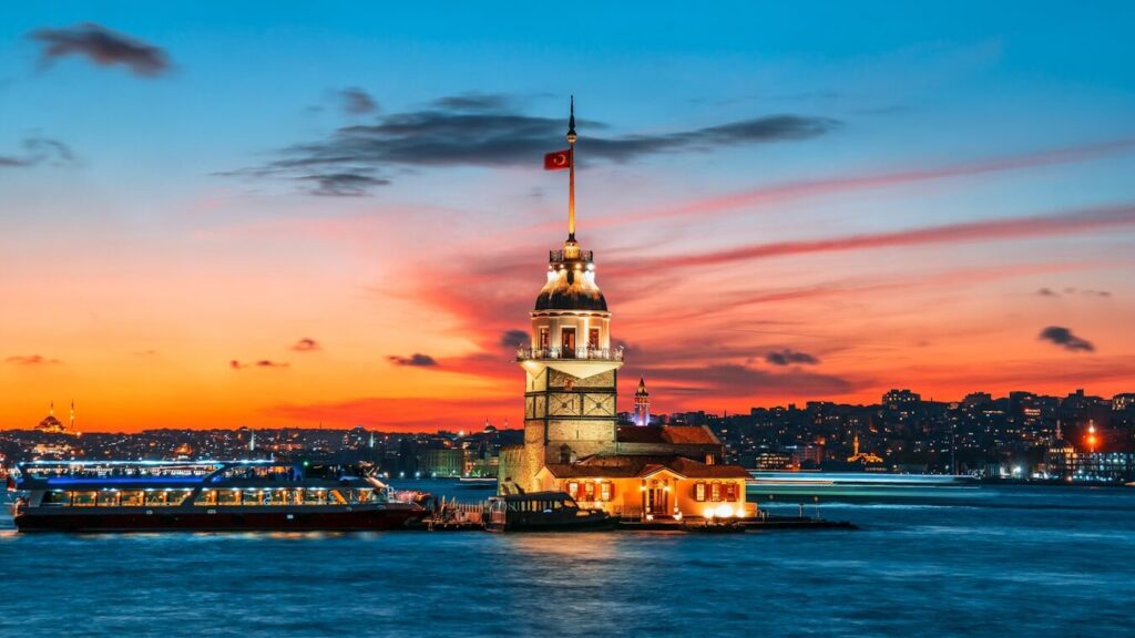 Best Time to Visit Istanbul - Maiden's Tower in Istanbul at sunset