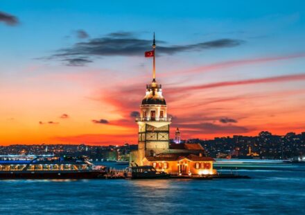 Best Time to Visit Istanbul - Maiden's Tower in Istanbul at sunset