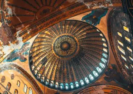 brown blue and white ceiling