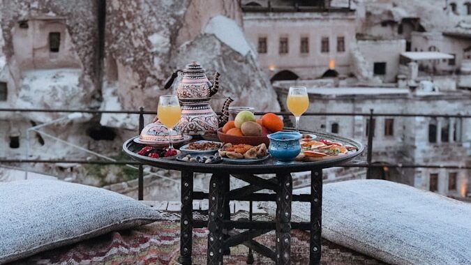 Unforgettable Things to Do in Cappadocia a table with a tray of food on top of it