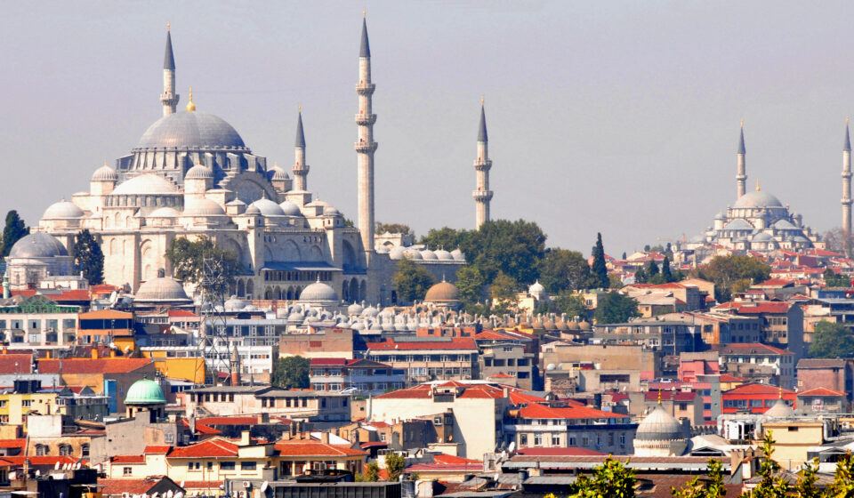 Istanbul skyline and currency concept
