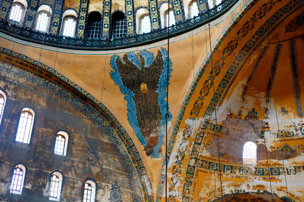 Interior of Hagia Sophia representing the Christian population in Istanbul