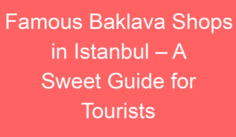 famous baklava shops in istanbul a sweet guide for tourists 99428