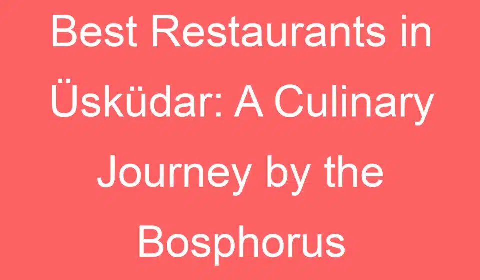 best restaurants in uskudar a culinary journey by the bosphorus 238852