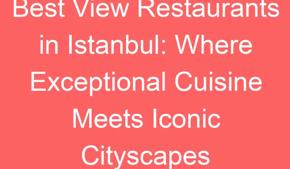 best view restaurants in istanbul where exceptional cuisine meets iconic cityscapes 254636