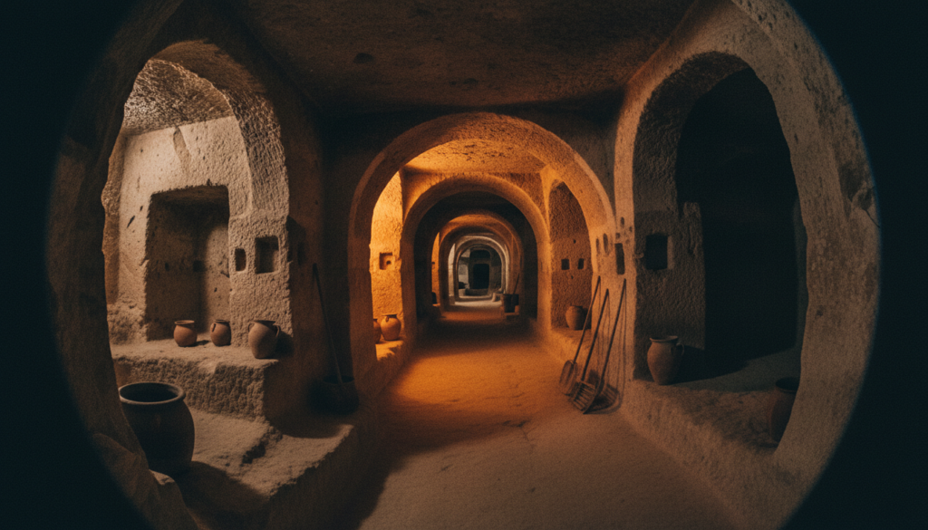 O se vaaiga matagofie o le aai anamua i lalo o le eleele o Kapatokia, o loʻo faʻaalia ai ni vaneina maa ma ni auala i luma. O le eleele ogatotonu o loʻo i ai se auala vaapiapi ma ni taualuga faʻaofuofu e faʻamalamalamaina e moli auro vaivai ma mafanafana, e faʻamamafa ai puipui ma mea tuai. I tua, o ata vaivai o isi auala e fatuina ai se loloto mataʻina, e valaʻaulia ai le suʻesuʻega. O le siosiomaga lautele e lilo ae filemu, e faʻaosofia ai se lagona o le talafaasolopito ma le malaga. O le vaaiga ua puʻeina i le 8k resolution faʻatasi ai ma moli tifaga ma se aafiaga laʻititi o le tioata mata iʻa e faʻamamafa ai le matagofie o le fausaga i lalo o le eleele, ma fatuina ai se vaaiga mataʻina ma loloto. O se vaaiga matagofie o le aai anamua i lalo o le eleele o Kapatokia, o loʻo faʻaalia ai ni vaneina maa ma ni auala i luma. O le eleele ogatotonu o loʻo i ai se auala vaapiapi ma ni taualuga faʻaofuofu e faʻamalamalamaina e moli auro vaivai ma mafanafana, e faʻamamafa ai puipui ma mea tuai. I tua, o ata vaivai o isi auala e fatuina ai se loloto mataʻina, e valaʻaulia ai le suʻesuʻega. O le siosiomaga lautele e lilo ae filemu, e faʻaosofia ai se lagona o le talafaasolopito ma le malaga. O le vaaiga ua puʻeina i le 8k resolution faʻatasi ai ma moli tifaga ma se aafiaga laʻititi o le tioata mata iʻa e faʻamamafa ai le matagofie o le fausaga i lalo o le eleele, ma fatuina ai se vaaiga mataʻina ma loloto.