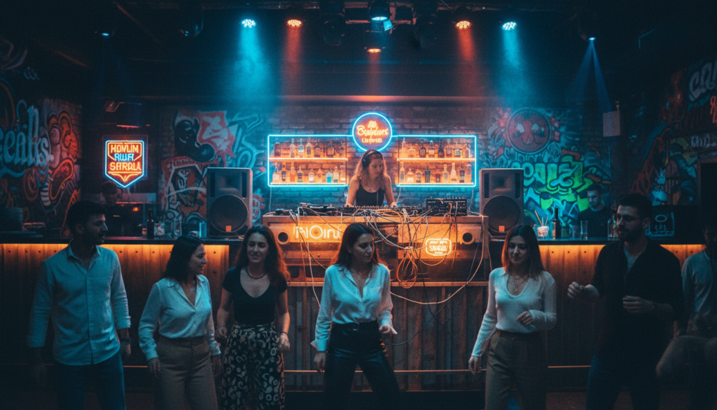 O se vaaiga olaola o le kalapu po i Istanbul ua tumu i le malosi ma le olaola. I le pito i luma, o se vaega eseese o talavou matutua o loʻo ofuina ni lavalava matagofie ae tauagafau, o loʻo sisiva ma fiafia i musika, o latou foliga ua faʻamalamalamaina e moli felanulanuaʻi. O le ogatotonu o loʻo i ai se potu DJ, faʻatasi ai ma se DJ e faʻafefiloi ai pese, o loʻo siʻomia e laulau faʻataʻitaʻi ma mea faigaluega leo. I tua, o puipui ua teuteuina i graffiti faʻa-ata ma se vaega o le pa e iai ni meainu fatufatuaʻi e vaʻaia, ua faʻamalamalamaina e moli neon. O le siosiomaga e manaia, e puʻeina ai le uiga moni o le olaga i le po, faʻatasi ai ma moli felanulanuaʻi e fatuina ai se siosiomaga faʻafeiloaʻi. O le ata e tatau ona i ai se tulaga lelei o le tifaga, faʻatasi ai ma ni mamanu auiliili ma se aafiaga o ata mata, o loʻo tuʻuina atu uma i le iugafono 8k mataʻina. O se vaaiga olaola o le kalapu po i Istanbul ua tumu i le malosi ma le olaola. I le pito i luma, o se vaega eseese o talavou matutua o loʻo ofuina ni lavalava matagofie ae tauagafau, o loʻo sisiva ma fiafia i musika, o latou foliga ua faʻamalamalamaina e moli felanulanuaʻi. O le ogatotonu o loʻo i ai se potu DJ, faʻatasi ai ma se DJ e faʻafefiloi ai pese, o loʻo siʻomia e laulau faʻataʻitaʻi ma mea faigaluega leo. I tua, o puipui ua teuteuina i graffiti faʻa-ata ma se vaega o le pa e iai ni meainu fatufatuaʻi e vaʻaia, ua faʻamalamalamaina e moli neon. O le siosiomaga e manaia, e puʻeina ai le uiga moni o le olaga i le po, faʻatasi ai ma moli felanulanuaʻi e fatuina ai se siosiomaga faʻafeiloaʻi. O le ata e tatau ona i ai se tulaga lelei o le tifaga, faʻatasi ai ma ni mamanu auiliili ma se aafiaga o ata mata, o loʻo tuʻuina atu uma i le iugafono 8k mataʻina.