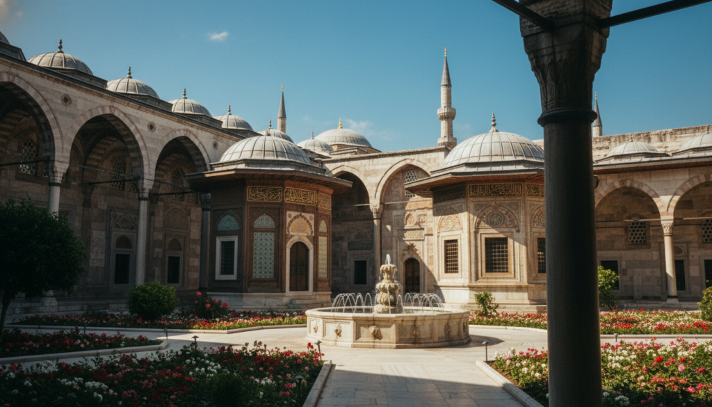 O se lotoā filemu ma matagofie i totonu o le Falemataʻaga o le Maota o Topkapi, e iai lanu meamata matagofie, galuega faʻapipiʻi lavelave, ma faʻaofuofu maa matagofie. I le pito i luma, o auala matagofie o maamora e tau atu i se vaipuna filemu e siʻomia e fugālaau fuga. O le eleele ogatotonu e faʻaalia ai fale faʻapitoa teuteu ma fausaga faʻasolopito, e ufitia i le susulu mālū ma le mafanafana. O le talaʻaga e faʻaalia ai domes ma minarets lauiloa o le maota, e faʻasaga i se lagi lanumoana manino. O le vaaiga ua puʻeina i se sitaili ata mataʻutia, faʻatasi ai ma moli tifaga e faʻamamafa ai le matagofie o foliga o puipui ma laʻau. O le ata e faʻaalia ai se siosiomaga filemu ma faʻafeiloaʻi, e fetaui lelei mo le fuafuaina o se taʻamilosaga e te taʻitaʻia oe lava i le nofoaga faʻasolopito. E matua auiliili lava, i le iugafono 8k. O se lotoā filemu ma matagofie i totonu o le Falemataʻaga o le Maota o Topkapi, e iai lanu meamata matagofie, galuega faʻapipiʻi lavelave, ma faʻaofuofu maa matagofie. I le pito i luma, o auala matagofie o maamora e tau atu i se vaipuna filemu e siʻomia e fugālaau fuga. O le eleele ogatotonu e faʻaalia ai fale faʻapitoa teuteu ma fausaga faʻasolopito, e ufitia i le susulu mālū ma le mafanafana. O le talaʻaga e faʻaalia ai domes ma minarets lauiloa o le maota, e faʻasaga i se lagi lanumoana manino. O le vaaiga ua puʻeina i se sitaili ata mataʻutia, faʻatasi ai ma moli tifaga e faʻamamafa ai le matagofie o foliga o puipui ma laʻau. O le ata e faʻaalia ai se siosiomaga filemu ma faʻafeiloaʻi, e fetaui lelei mo le fuafuaina o se taʻamilosaga e te taʻitaʻia oe lava i le nofoaga faʻasolopito. E matua auiliili lava, i le iugafono 8k.