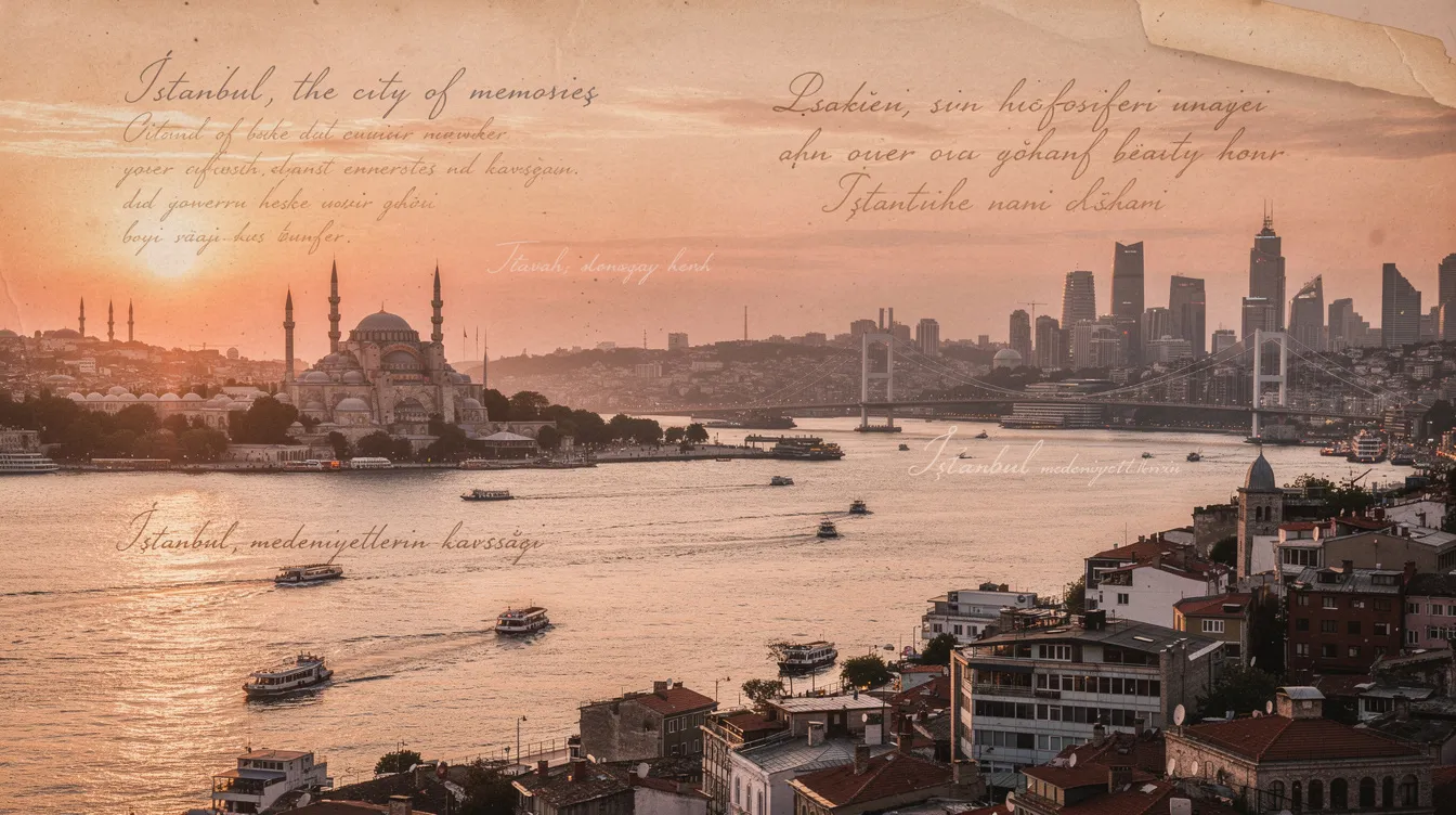 Anozivikanwa MaQuotes Nezve Istanbul: Guta Rekufemerwa Nokusingaperi The image showcases a stunning view of Istanbul, with its iconic skyline featuring the Hagia Sophia and the Blue Mosque, set against the backdrop of the Bosphorus Sea. This beautiful city, often referred to in quotes about Istanbul, embodies a rich tapestry of history and culture, capturing the essence of a unique meeting point between Europe and Asia.
